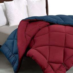 Comfowell Blue & Maroon Heavy Winter 233 GSM Double Bed Quilt-image-39