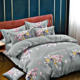 Comfowell Grey & White Floral Heavy Winter 233 GSM Double Bed Comforter-image-84