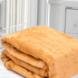 Comfowell Beige Geometric Microfiber Heavy Winter 110 GSM Double Bed Blanket-image-87