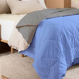 RAZZAI Blue & Grey Geometric Microfiber AC Room 150 GSM Double Bed Comforter-23