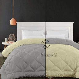 Sleepino Off White Microfiber Heavy Winter Reversible Single Bed Comforter-image-103
