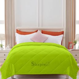 Sleepino Green Microfiber 150 GSM Mild Winter Double Bed Comforter-image-122