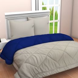 Comfowell Blue & Grey Checked Heavy Winter 233 GSM Single Bed Comforter-12