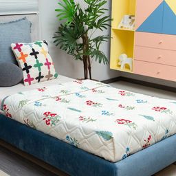 URBAN SPACE White & Red Floral Pure Cotton AC Room Single Bed Blanket-image-38