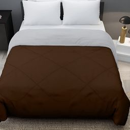Comfowell Brown & Green Heavy Winter 233 GSM Single Bed Quilt-image-56