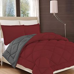 Comfowell Maroon & Grey Heavy Winter 233 GSM Double Bed Comforter-image-83