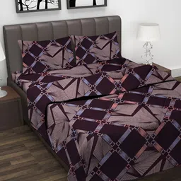 Arrabi Brown & Purple Geometric Mild Winter 550 GSM Double Bed Comforter-image-16