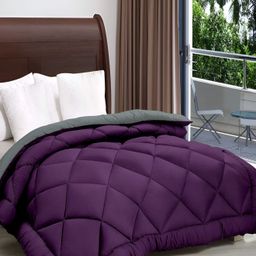 Comfowell Purple & Grey Microfiber Heavy Winter 233 GSM Double Bed Comforter-image-33
