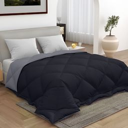 CHICERY Grey & Black 300 GSM Double Bed Comforter-98