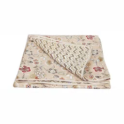 Comfowell Peach & White Floral Cotton AC Room 110 GSM Single Bed Dohar-image-34