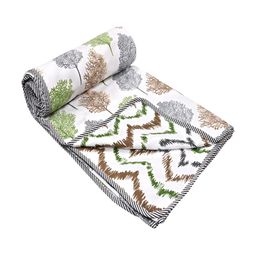tundwal's Purple & Green Floral Printed Reversible Cotton AC Room 210 GSM Double Bed Dohar-image-27