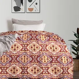 MYTRIDENT Feather Tales Geometric Mild Winter 150 GSM Pure Cotton Single Bed Comforter-image-63