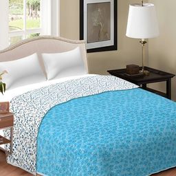 Comfowell Blue & White Ethnic Motifs AC Room 150 GSM Bed Dohar-image-36
