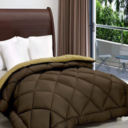 Comfowell Brown & Beige Geometric Heavy Winter 233 GSM Single Bed Comforter-picture-23