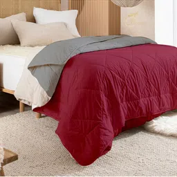 RAZZAI Burgundy & Grey Microfiber AC Room 150 GSM Double Bed Comforter-image-68