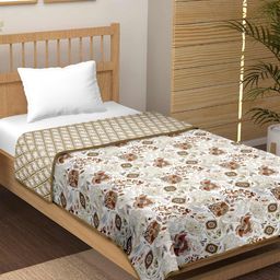 tundwal's Brown & White Ethnic Motifs Printed AC Room 210 GSM Double Bed Dohar-image-101