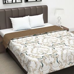 Divine Casa White & Beige Ethnic Motifs AC Room 120 GSM Double Bed Dohar-image-18