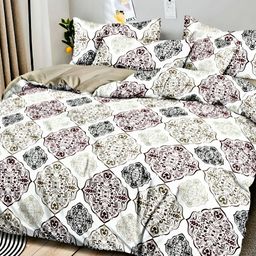 Comfowell White & Purple Ethnic Motifs Heavy Winter Single Bed Comforter-image-95
