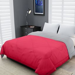 Comfowell Pink & Grey Heavy Winter 233 GSM Double Bed Quilt-image-83