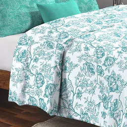 MYTRIDENT Feather Tales Floral Mild Winter 150 GSM Pure Cotton Double Bed Comforter-image-86