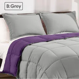 Pum Purple & Grey Microfiber AC Room Double Bed Comforter-image-70