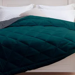 Sleepino Teal Microfiber 150 GSM AC Room Reversible Single Bed Comforter image 4