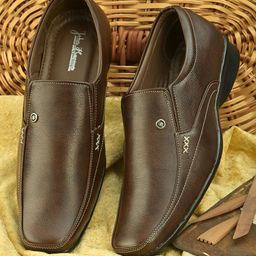 John Karsun Men Brown Solid Slip-On Formal Shoes-image-98