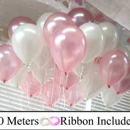 Solid 10 Inch White & Light Pink Metallic Balloons for Birthday Party Decorations , Engagement , Decoration for Wedding Balloon-47