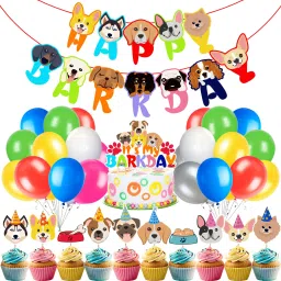 37 pcs Dog Birthday Decorations for Dog Paw Print Birthday Party Supplies-19