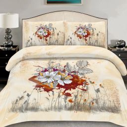 250 TC Cotton Double Floral Flat Bedsheet-image-75