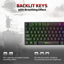 EVOFOX Fireblade LED Backlit Wired USB Standard Gaming Keyboard Compatible with Desktop, Laptop, Mac with gaming mode ,stand support,multimedia_keys,Fireblade image 4
