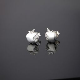 Carlton London Girls 925 Sterling Silver CZ Studded Contemporary Studs with Silver Plating-22