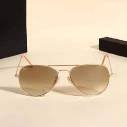 RESIST EYEWEAR Unisex Brown Lens & Gold-Toned Aviator Sunglasses with UV Protected Lens-image-61