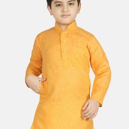 SG YUVRAJ Boys Yellow Cotton Kurta-21