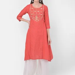 Span Women Pink Thread Work Kurta-image-89