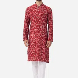 THE KURTA COMPANY Geometric Printed Kurta-image-53