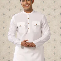 Ode by House of Pataudi Mandarin Collar Kurta-picture-21