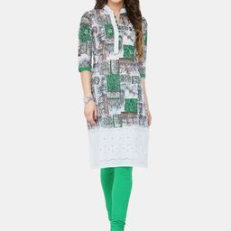 Sayesha Women Green Geometric Printed Geometric Pure Cotton Kurta-picture-14