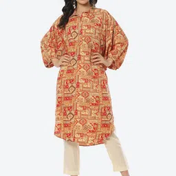 Biba Ethnic Motifs Printed Kurta-image-57