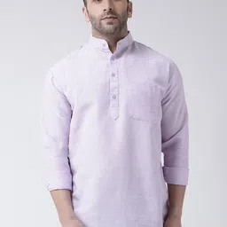 RIAG Men Violet Patchwork Khadi Kurta-picture-29