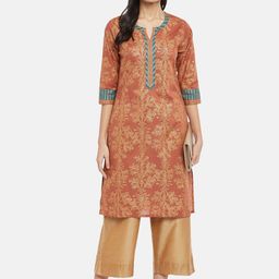 RANGMANCH BY PANTALOONS Women Orange Ethnic Motifs Printed Kurta-picture-32