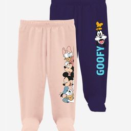 Minicult Unisex Kids Set Of 2 Printed Footed Pure Cotton Lounge Pants-image-75