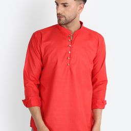 Kaifoo Men Red Thread Work Kurta-45
