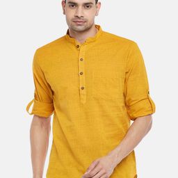 indus route by Pantaloons Men Mustard Yellow Kurta-picture-48
