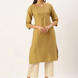 SHOWOFF Round Neck Straight Kurta-18