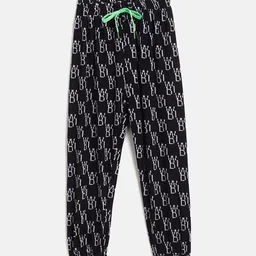 Camey Kids Black & White Printed Lounge Pants-12