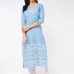 Pannkh Ethnic Motifs Printed Cotton Regular Kurta-image-42