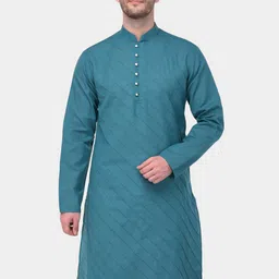 SG LEMAN Men Green Solid Kurta-picture-17