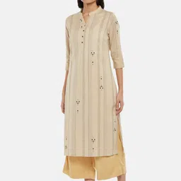 RANGMANCH BY PANTALOONS Women Off White & Beige Printed Kurta-picture-23