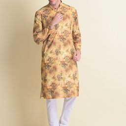 NAMASKAR Men Floral Printed Cotton Kurta-picture-35